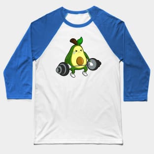 Avocado at Fitness with Barbell Baseball T-Shirt